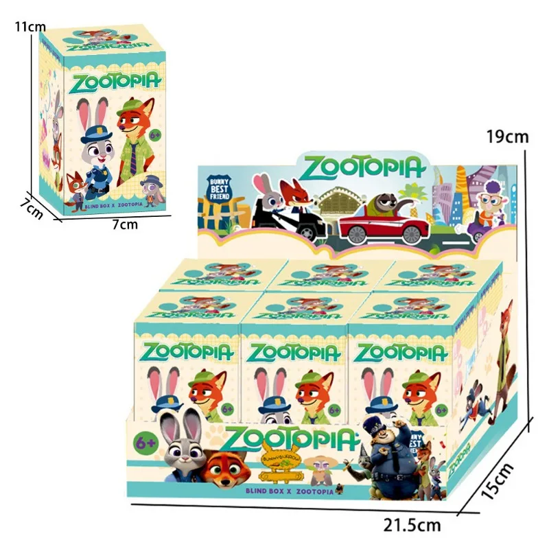 Linda caja ciega de felpa de animales Zootopia, muñeca de mano de resina de perezoso Nick Judy, decoración de escritorio de dibujos animados de Disney