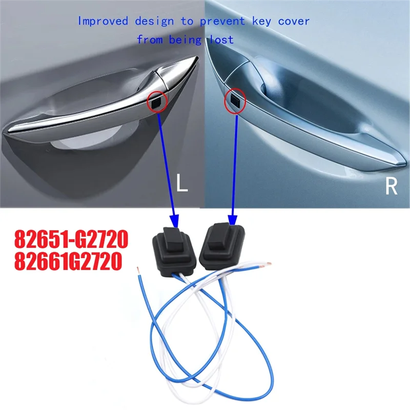 

N29R_Hyundai IONIQ 2016-2020 1Pair Exterior Handle Button, Part No. 82661G2720