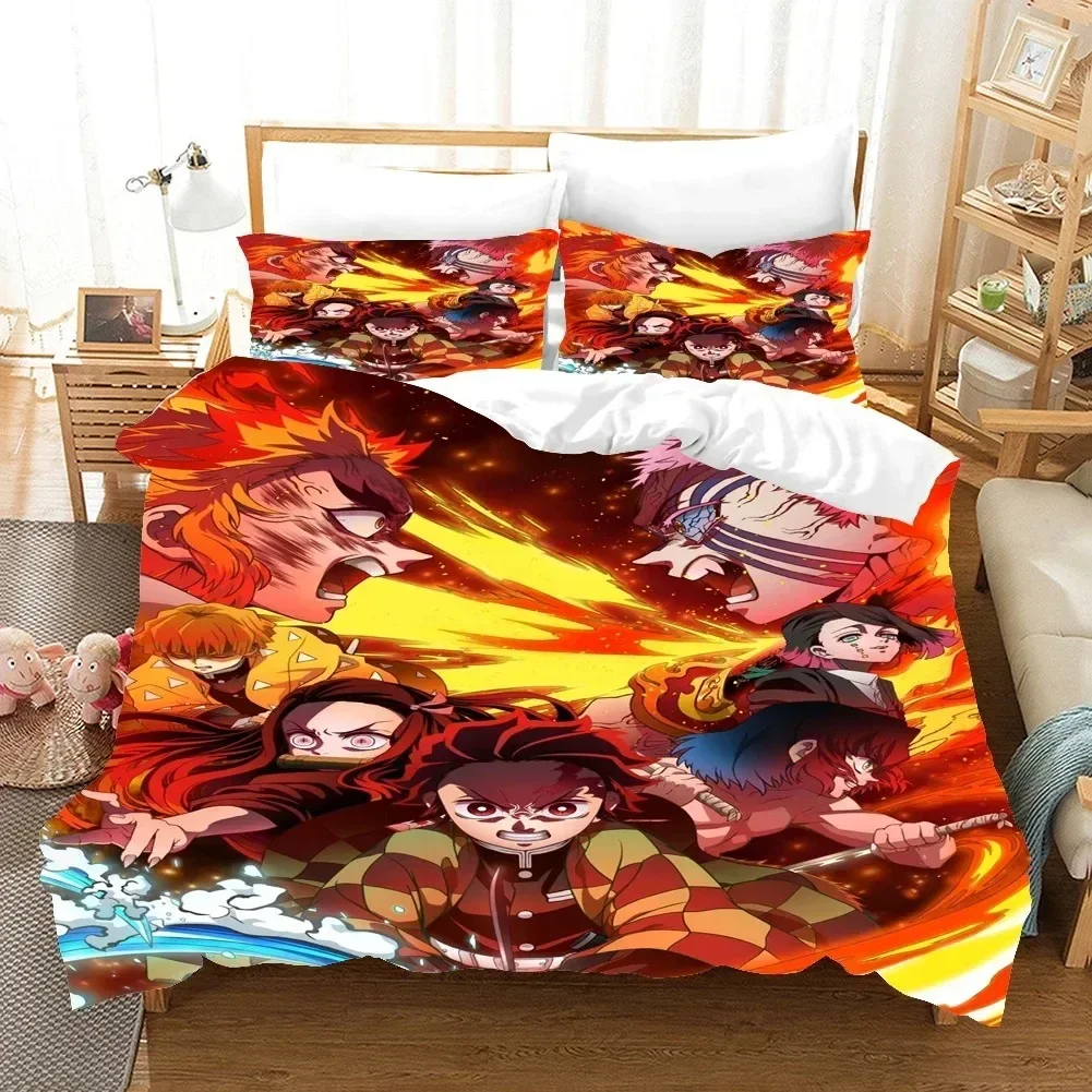 

3D Ghost Killing Blade Bedding Sets Duvet Cover Set With Pillowcase Twin Full Queen King Bedclothes Bed Linen home textile