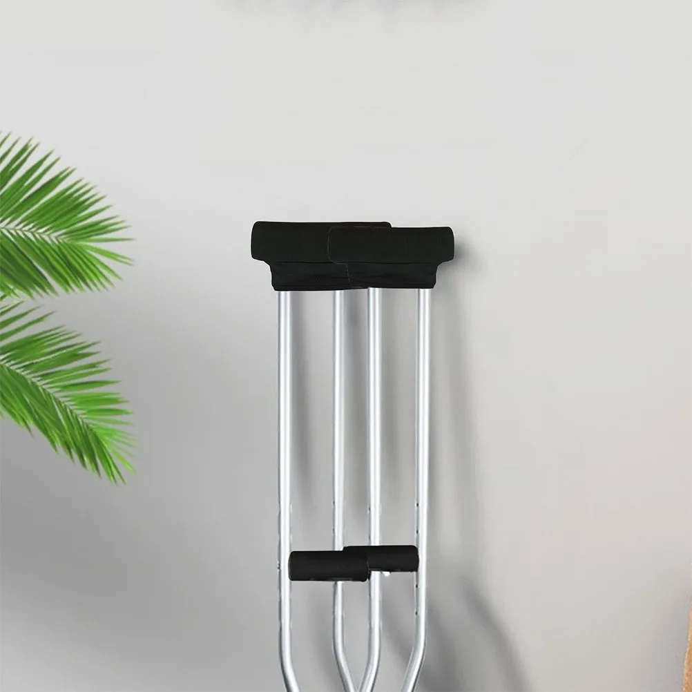 

1 комплект дышащих накладок на костыли, удобные черные подушечки для поддержки подмышек, облегчающие боль при ходьбе для пожилых людей