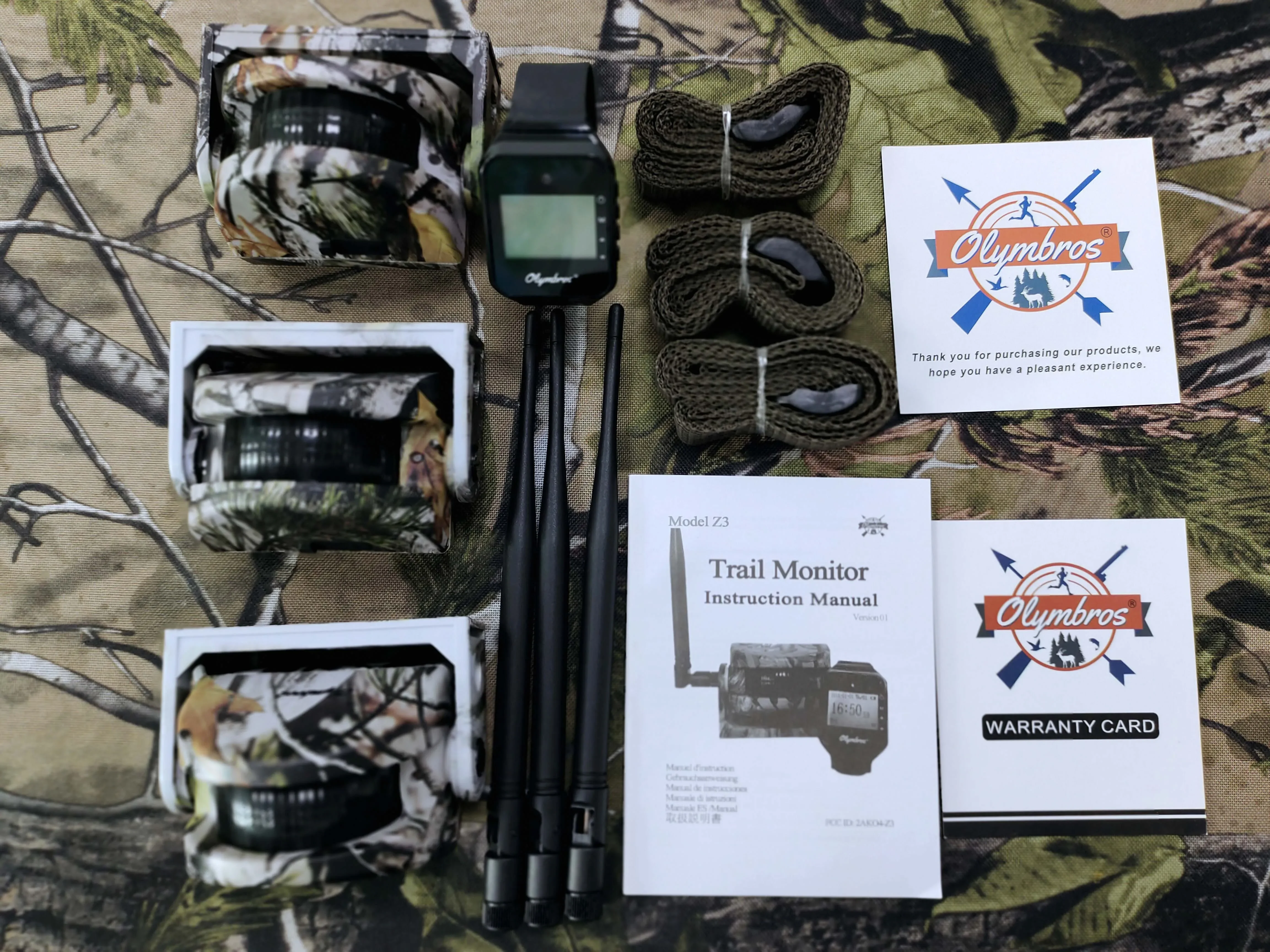 Olymbros Z3 IP54 Waterproof Infrared Trail Watcher Wireless Security Alarm System With 3 PIR Motion Sensor and 1 Receiver