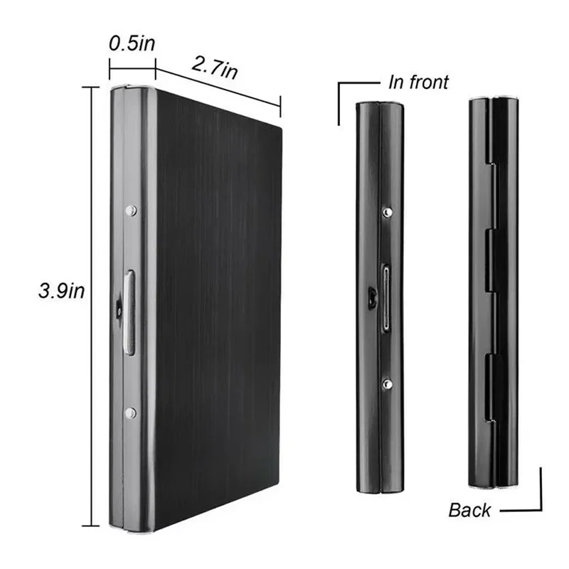 Porta biglietti da visita 1PC Porta carte di credito RFID Porta carte d'identità in acciaio inossidabile Portafoglio sottile in metallo