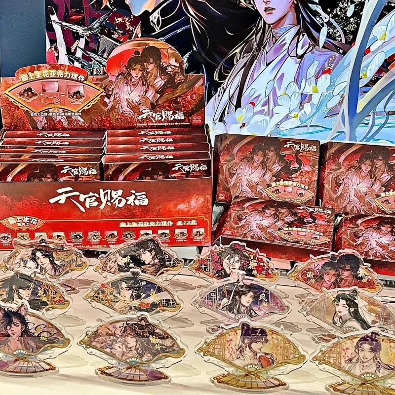 

Genuine In Stock TGCF Tian Guan Ci Fu Blessed Comic Blooms On Acrylic Fan Collectible Display Blind Box Birthday Surprise Gifts