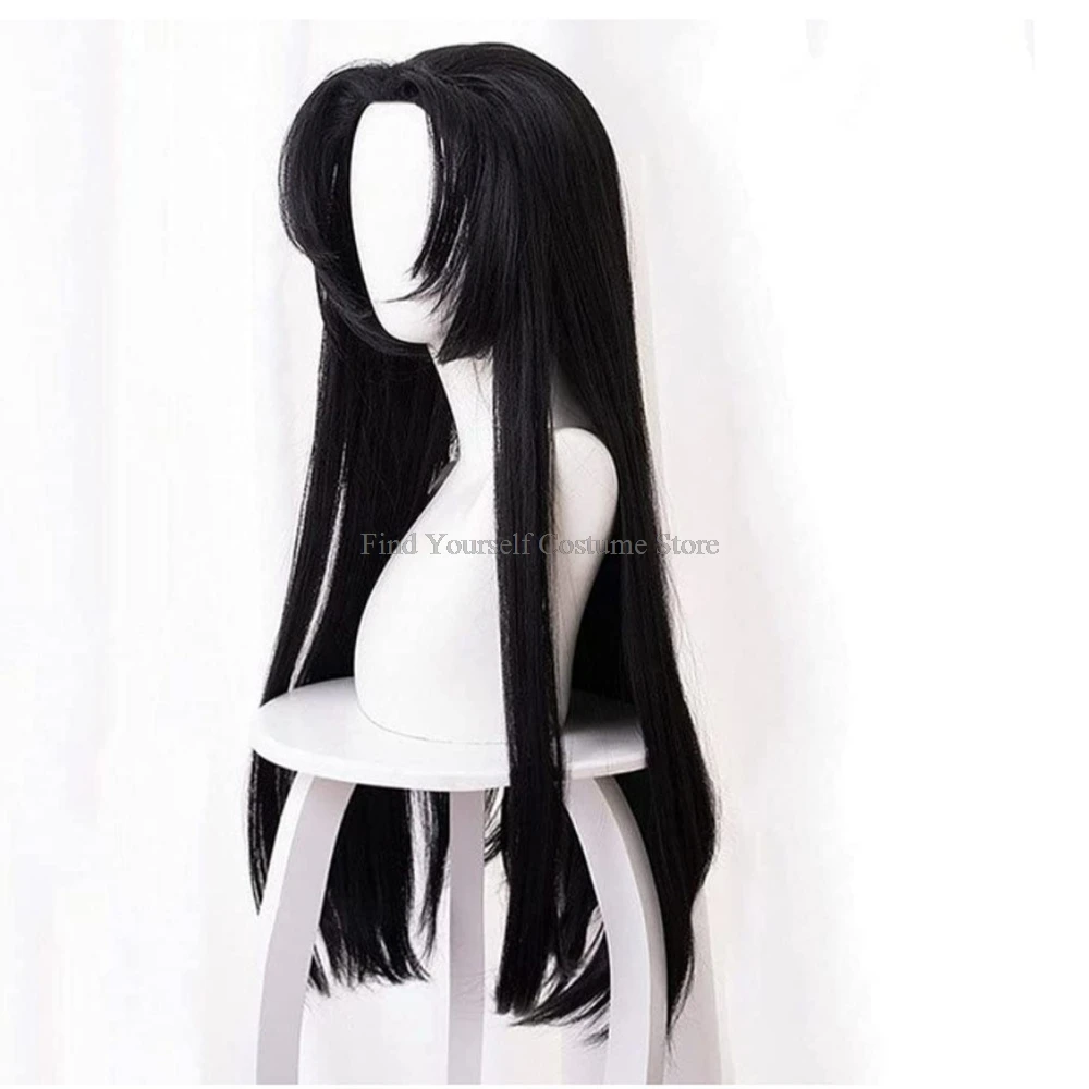 Kochou Kanae Wig Anime Kimetsu no Yaiba Cosplay Synthetic Black Long Hair Butterfly Headwear Halloween Cos Props