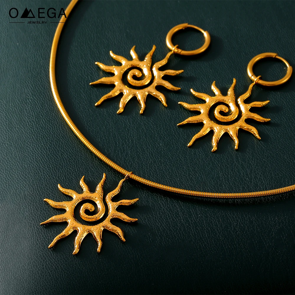 

Женский комплект из колье и серёг, из нержавеющей стали