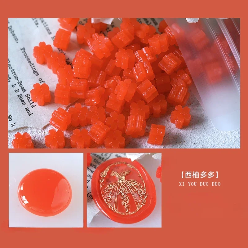 60 stks Semi Transparante Jade Kleur Lakzegel Stempel Deeltjes Sakura Vorm Wax Materiaal DIY Handboek Wenskaart Afdichting Tool
