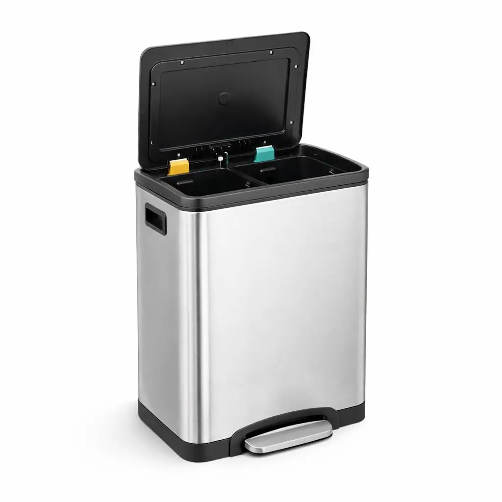 

Мусорное ведро из нержавеющей стали на 13 галлонов с крышкой, плавно закрывающейся педалью, покрытием, устойчивым к отпечаткам пальцев, на заказ