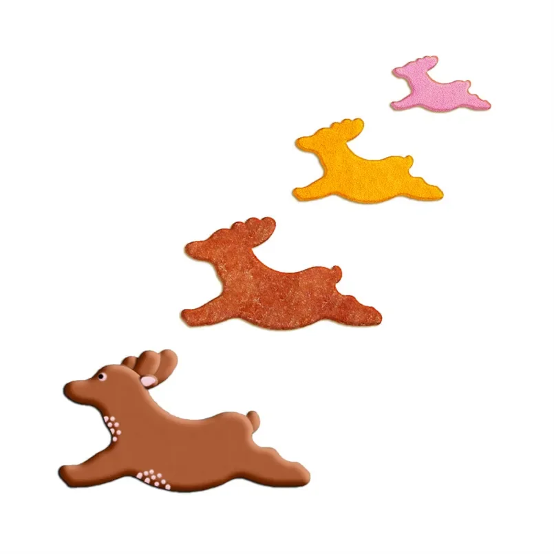 Plastics Moulds,Four Specifications Cartoon Animal Figure,Running Small Deer,Cake Fondant Tool,Cookie Sushi and Fruit Cutters