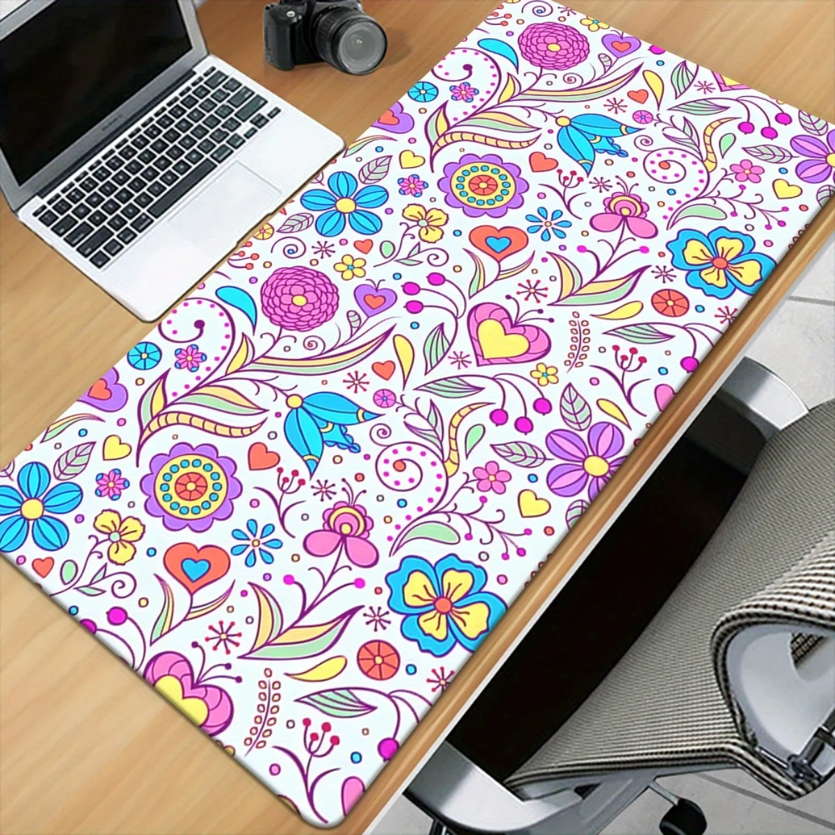 Brand HD Printed Flower Desk Pad Iron Art XXL Mousepad Gaming Office Multifunctional Desk Mat Floral Pattern Large Surface