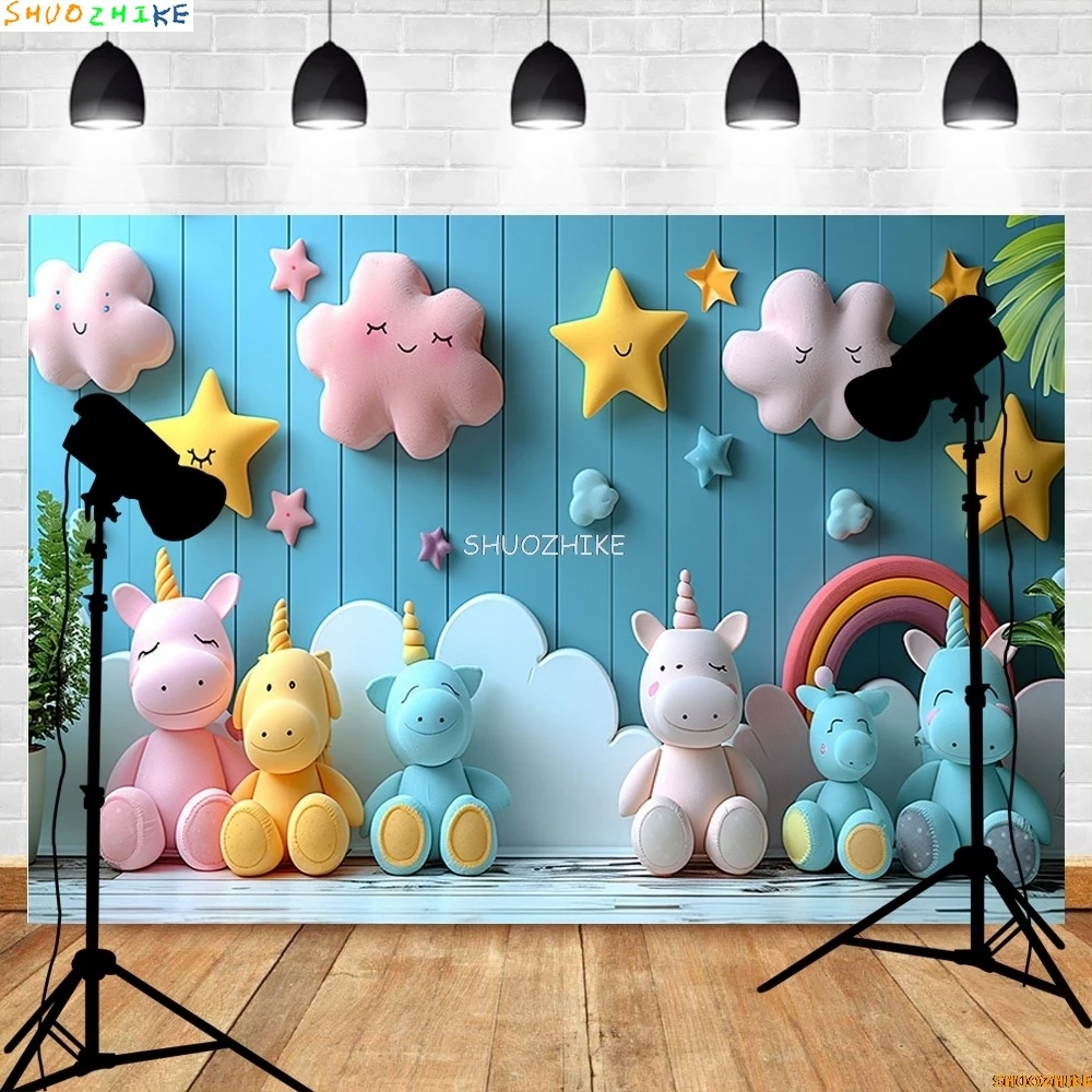 الذهب الأزرق حفلة عيد ميلاد خلفيات للتصوير الفوتوغرافي الدعائم قوس بالونات Joyous Candyland الوليد الطفل استوديو الصور خلفية TF-05