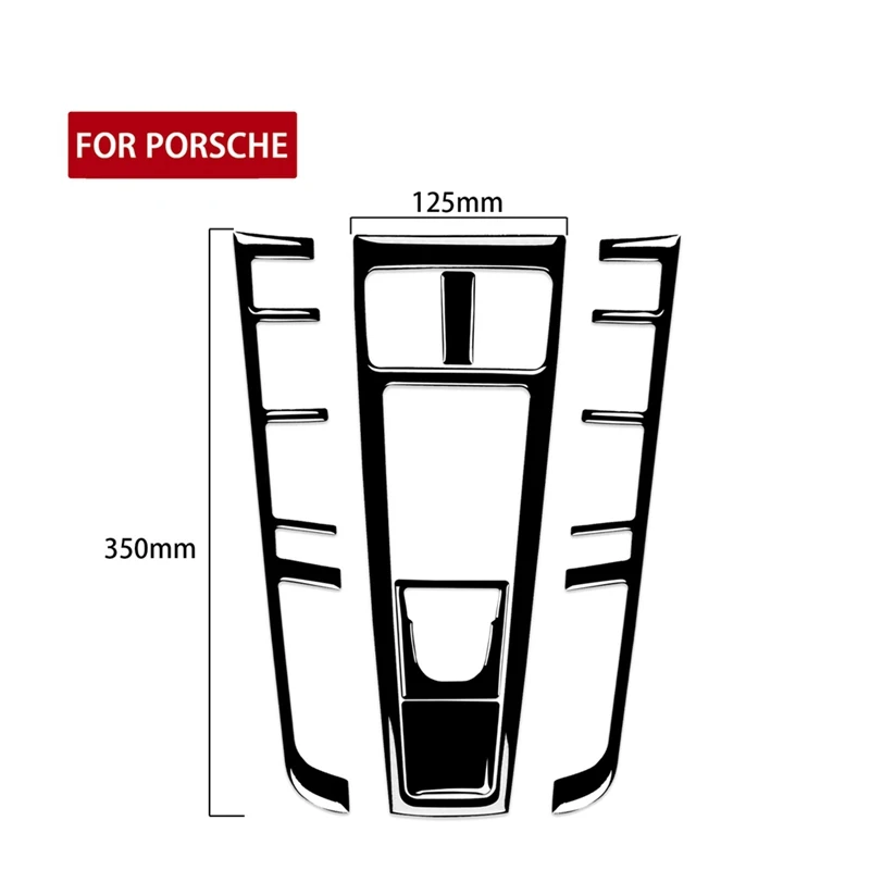 3 części akcesoria do Porsche Macan 2014-2021 akcesoria samochodowe wewnętrzne zestaw paneli zmiany biegów dekoracyjna naklejka ABS — zdjęcie 7