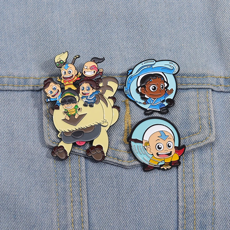 Animated Cartoon TV Show Enamel Pins The Last Airbender Character Brooches Lapel Badge Backpack Decorative Jewelry Accessories