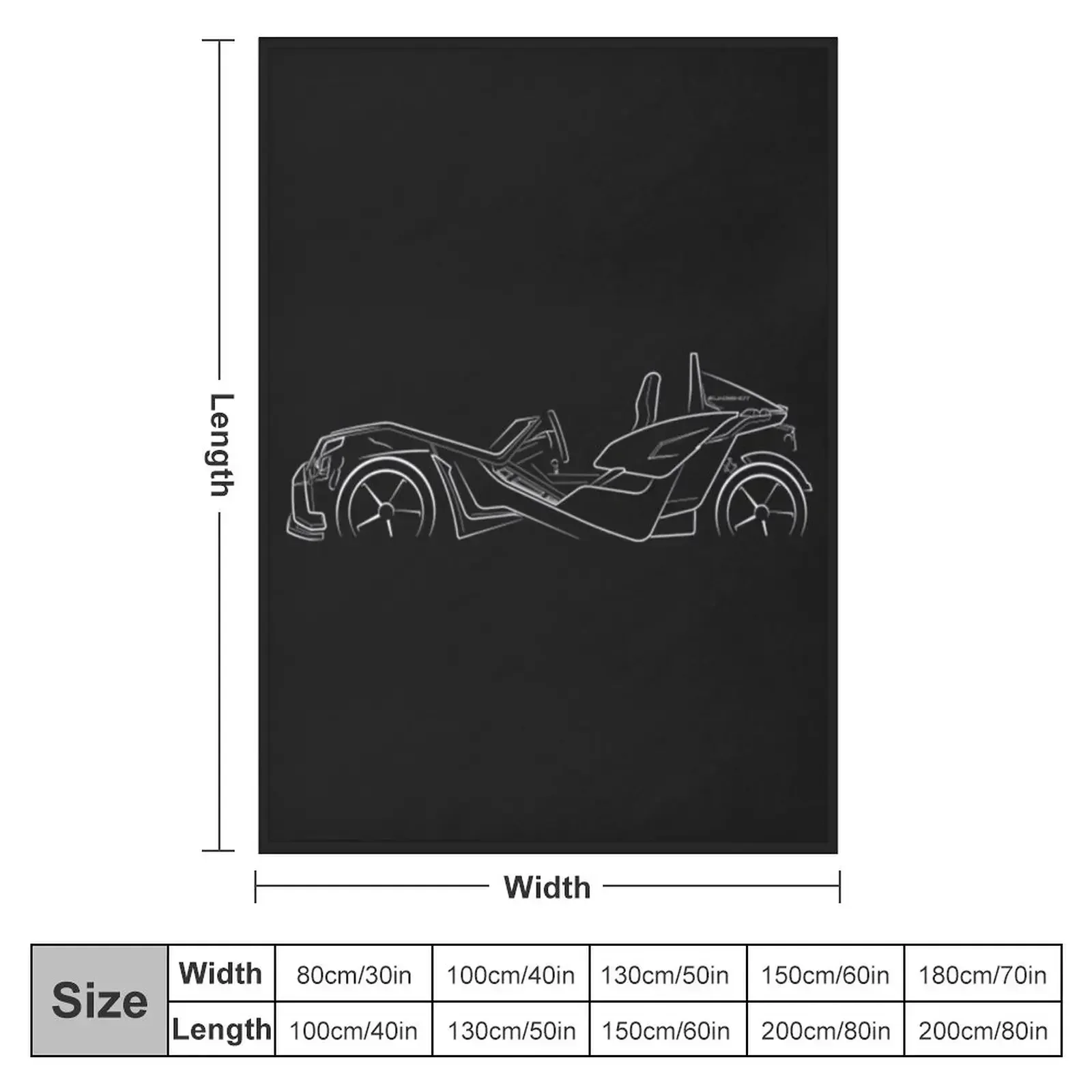 Polaris Slingshot T-ShirtPolaris Slingshot - profile stencil, white Throw Blanket Quilt blankets ands Blankets