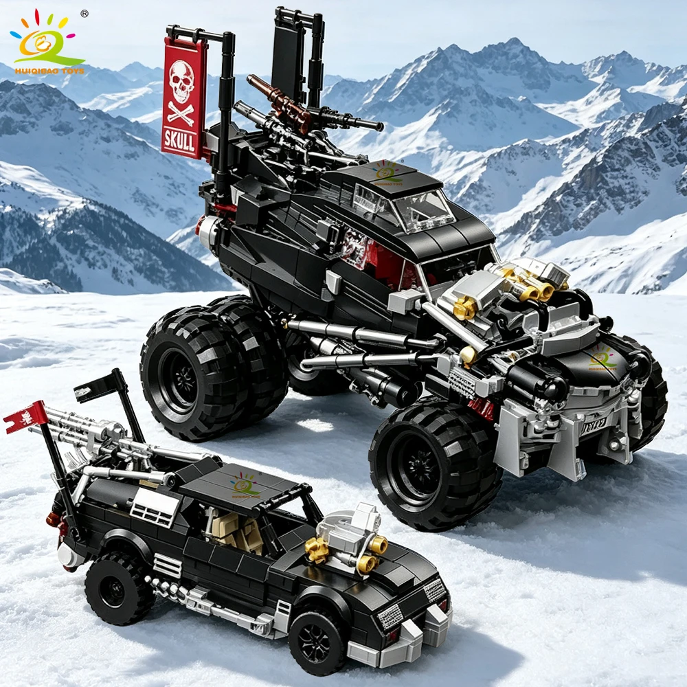 huiqibao-set-di-blocchi-da-costruzione-1726-pezzi-veicolo-fuoristrada-post-apocalittico-2-stili-buggy-del-deserto-monster-truck-modello-di-auto-pick-up