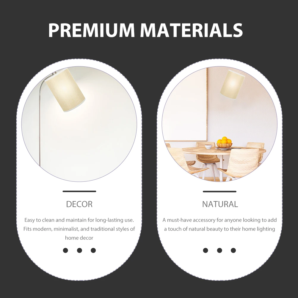 

2Pcs Linen Round Lampshade Soft Fabric Light Cover for Floor Table Lamp Bedroom Living Room Accessory E27 Lampshade