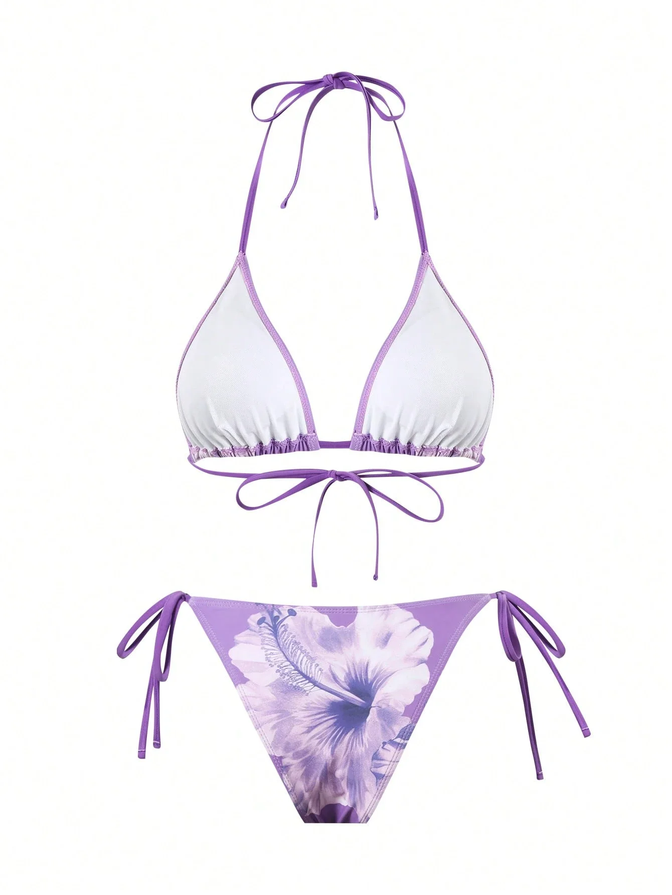 

Комплект бикини с цветочным принтом и сетчатой юбкой-накидкой, женский пляжный наряд для отпуска