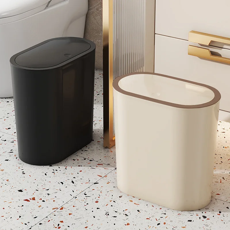 Trash Can Household Large-sized High-looking Trash Can Bathroom Deodorant Large-capacity Slotted Trash Can