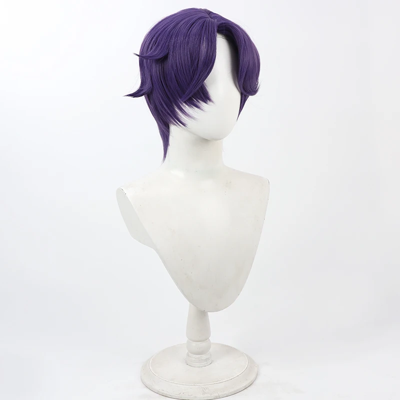 PJSK Mafuyu Asahina Cos شعر مستعار تأثيري هالوين كرنفال حفلة الدعامة الشعر الاصطناعية ألياف مقاومة للحرارة + غطاء شعر مستعار #3