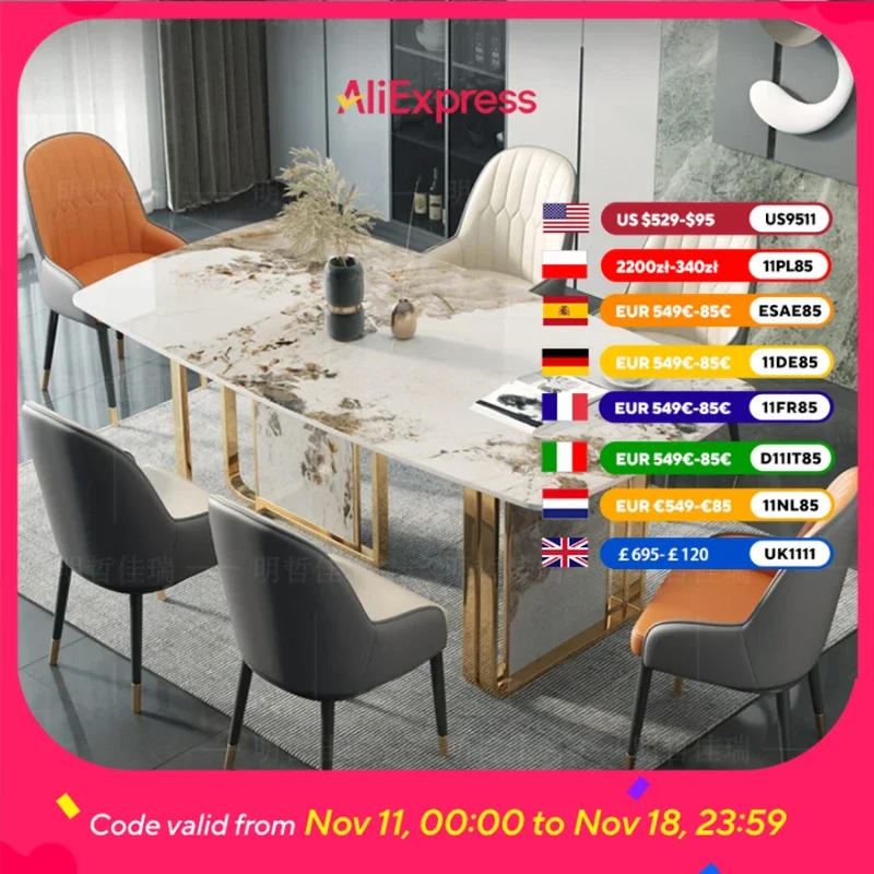 

Event Restaurant Dining Tables Party Waterproof Modern Luxury Dining Tables Kitchen Space Saving Table A Manger Furniture Home