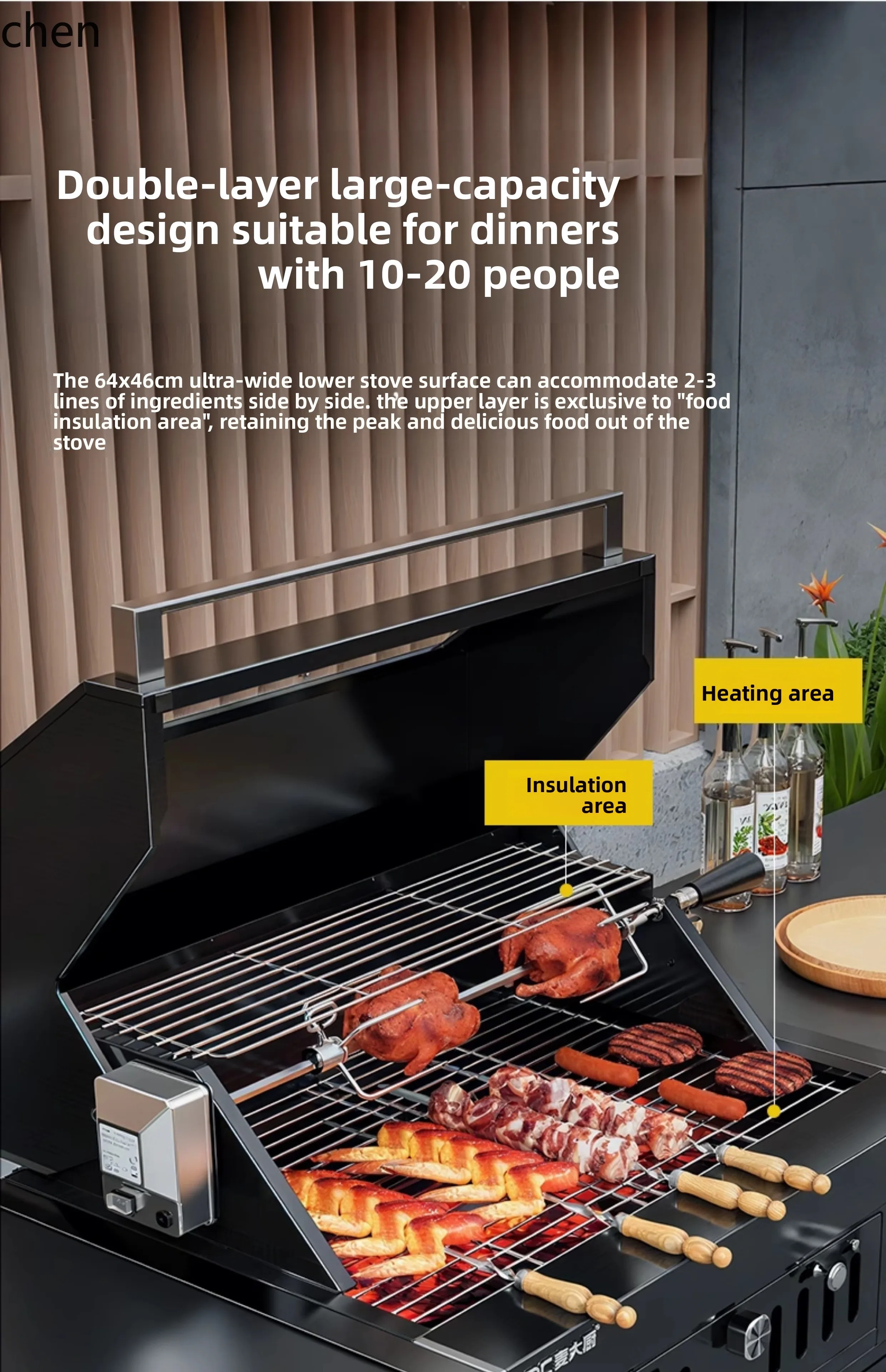 ZML gas charcoal dual purpose embedded barbecue grill villa outdoor kitchen courtyard barbecue table