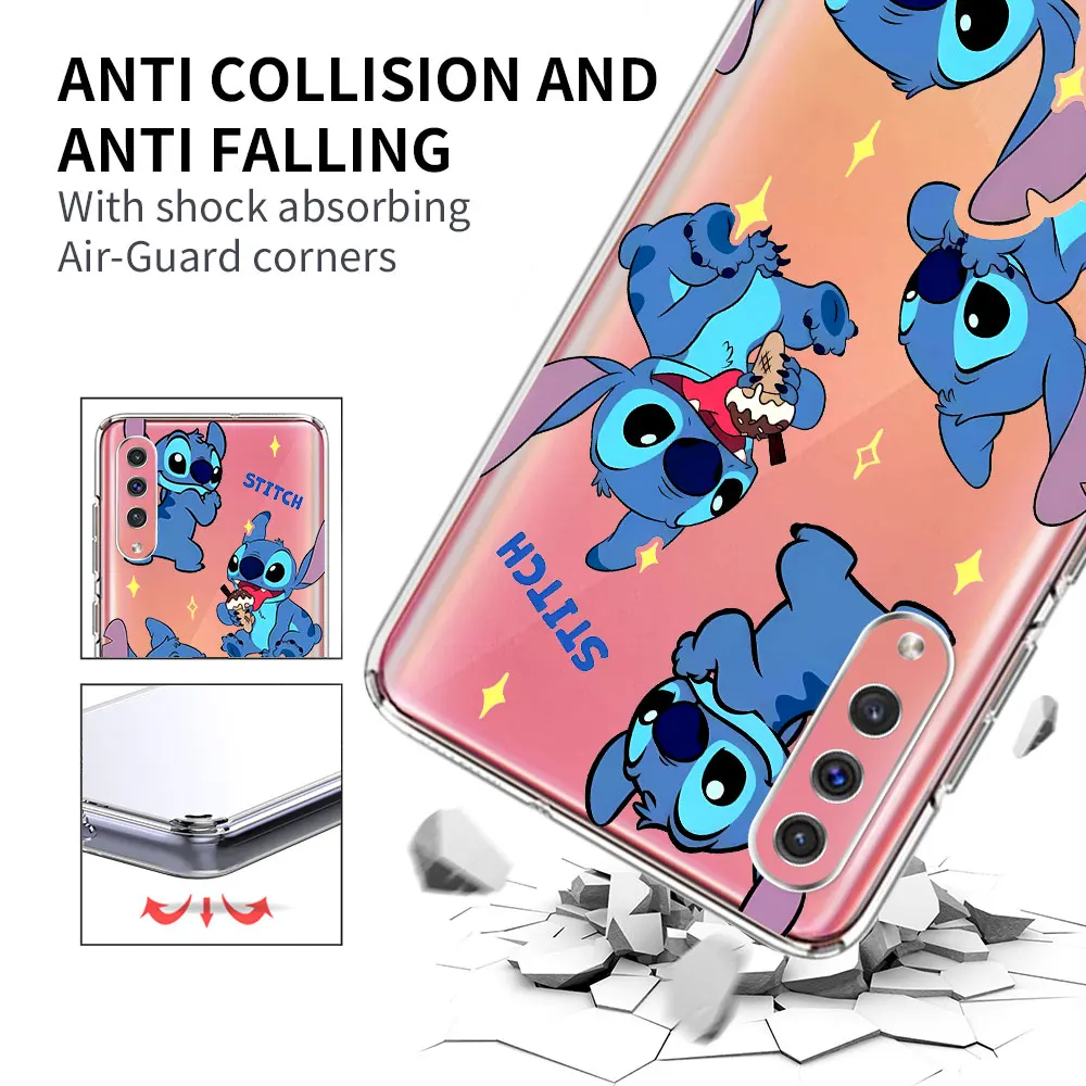 Disney Cute Stitch Case for Samsung Galaxy A7 A20e A10s A50 A50s A40 A9 A04s A20s A6 A70 A70s A8 A30s A10 A20 Soft Phone Cover