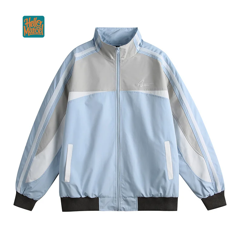 HELLOMARCEL EU US Size Luxury Quality High Street Jacket Autumn Stand Collar Sports Zipper Men'S Casual Oversize Baseball Jacket