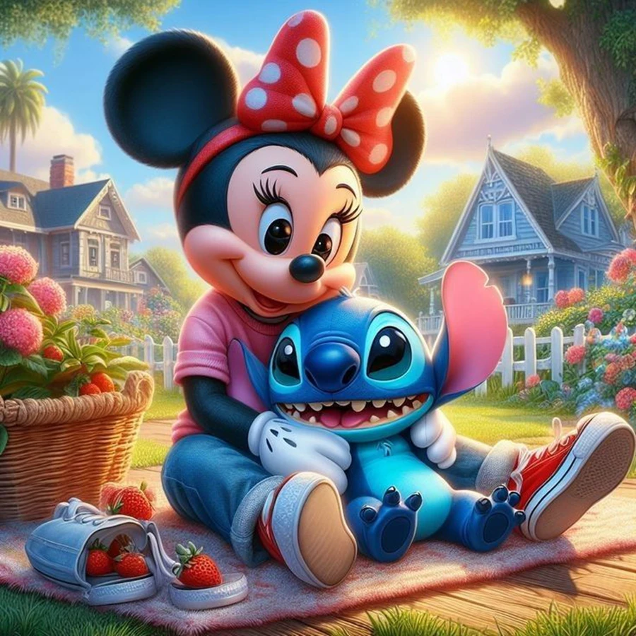 

Mickey Mouse And Stitch Disney Cartoon Diamond Art Painting Cute Animals Full Mosaic Cross Stitch 5d Diy Handwork Children Gift