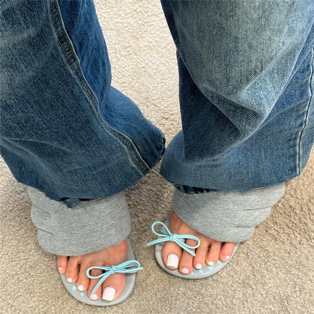 Women Wing Shape Mules Slippers Alien High Heel Sandals Bow Decor Clip Toe Slides Summer Fashion Party Ladies Slip‑on Sandalias