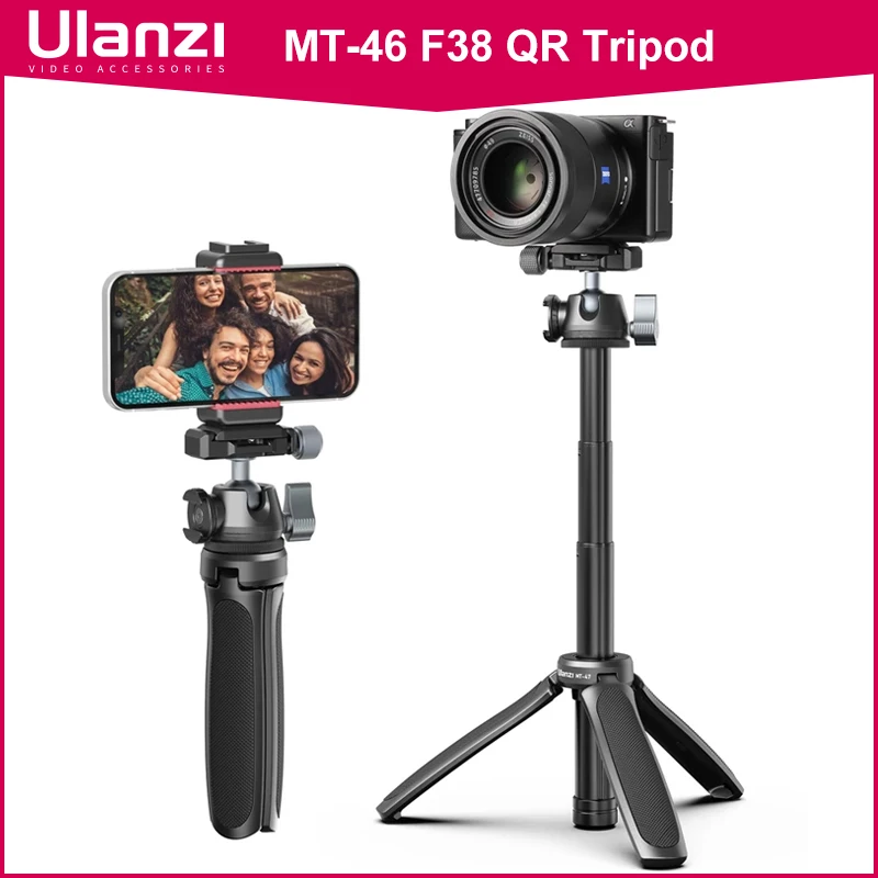 Ulanzi MT-47 MT-46 금속 삼각대, Arca Swiss 퀵 릴리스 플레이트 클램프, DSLR SLR 카메라 스마트폰 라이브 삼각대