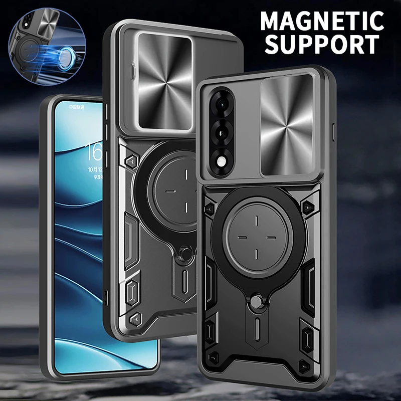 درع حماية الشريحة عدسة غطاء الهاتف ل OnePlus Nord 5 5G حافظة سيارة حامل مغناطيسي حامل حلقي ل One Plus 1 + Nord5 5G Funda #1