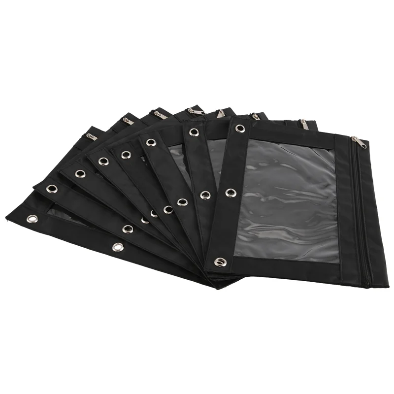 أكياس أقلام رصاص EDT، حقيبة أقلام رصاص من القماش بسحاب 3 حلقات مع نافذة شفافة لمنظمي الفصول الدراسية المدرسية