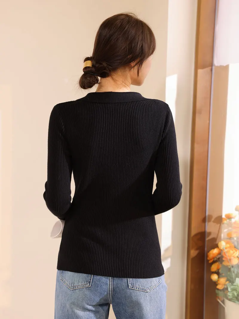 Maternity Winter Lactation Clothes Solid Color Pregnancy Breastfeeding Sweater Turn-down Collar Postpartum Woman Nursing Top Tee