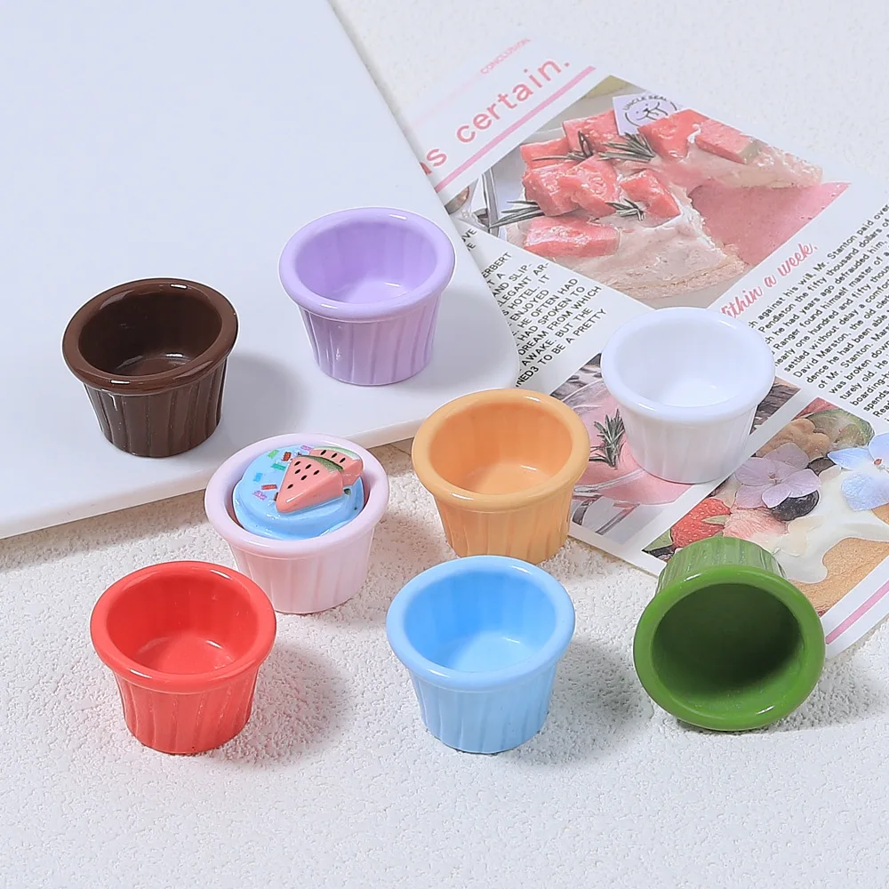 10pcs/lot Simulation 3D paper cup food toy cartoon DIY craft accessories cream gel creative small figurines resin accessories