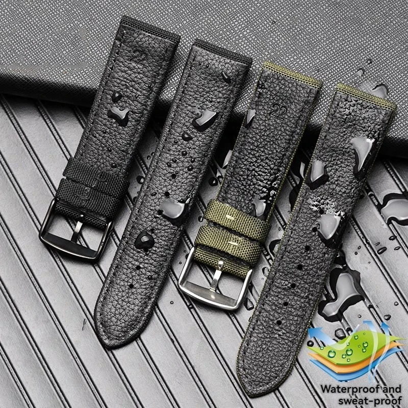 Sport Waterproof Watchband for DW Casio IWC Pilot Tissot Speedy Citizen Timex Men Nylon Canvas Strap 19mm 20mm 22mm 23mm 24mm