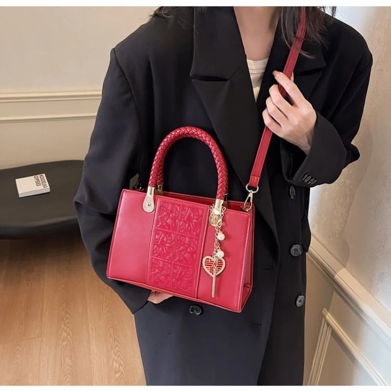 

Женская большая сумка премиум-класса из искусственной кожи с модным китайским Mai, повседневная, винтажная, легкая, в повседневном стиле ​