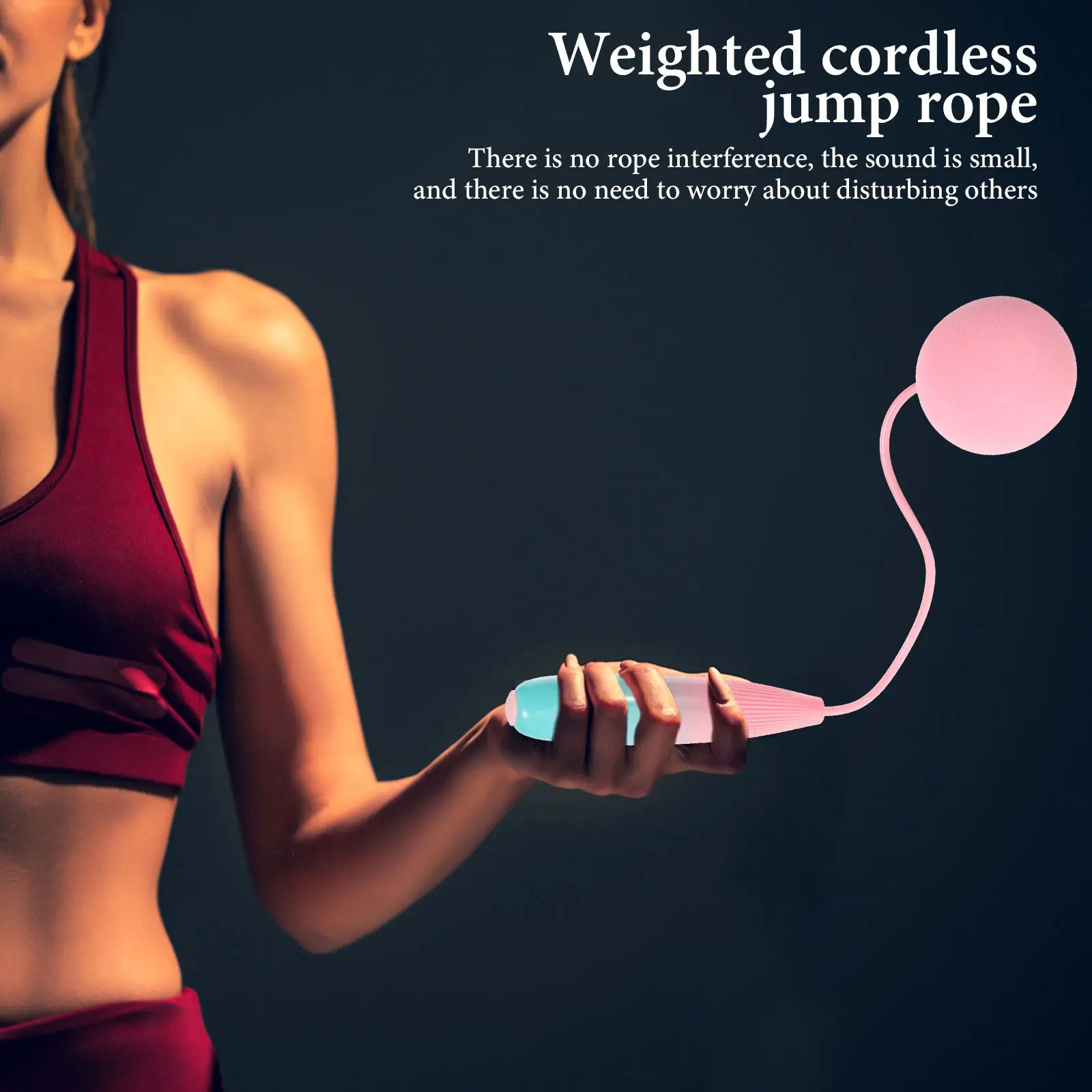1Pair Weighted Cordless Jump Rope Silent Ropeless Design Ergonomic Comfort Grip for Small Spaces Indoor Workout Fitness Skipping