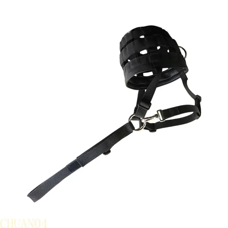 A1A2 كمامة رعي مهواة مع واقي الفم المرفق برسن الحصان المنفصل