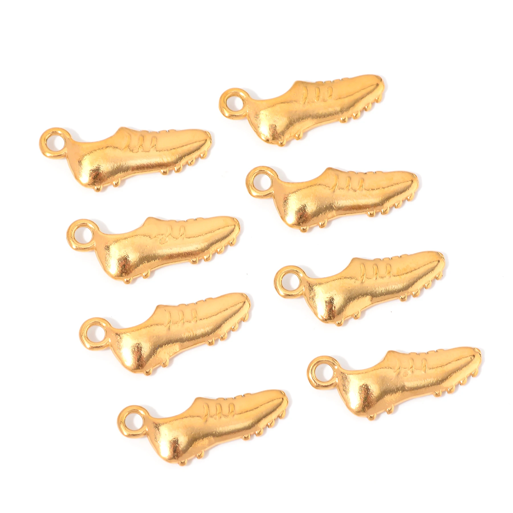 5pcs Gold Plated Stainless Steel Shoe Shaped Charms Pendant For DIY Necklace Bracelet Jewelry Making Accessories