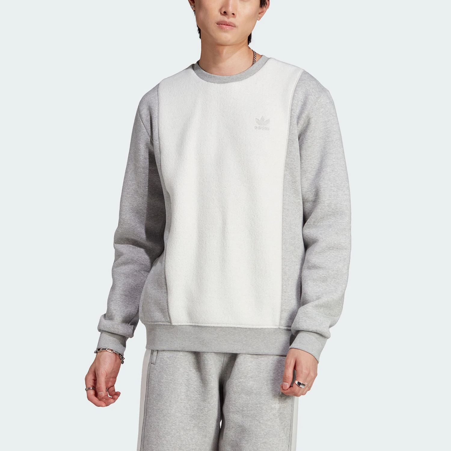 

Adidas подлинная мужская спортивная флисовая толстовка с круглым вырезом в три полоски IM4448