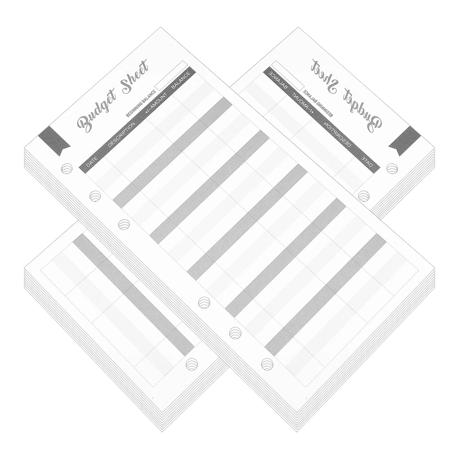 

60pcs Portable Sheets 6-Hole Planner Inserts For Daily Budget Planner Household Budget Paper Cash Binder Refill Expense Tracking