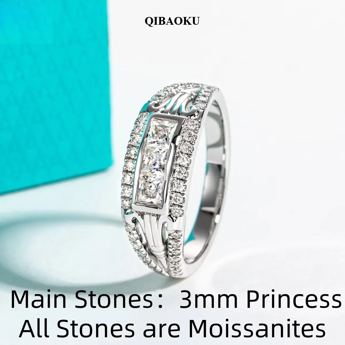 FCGJHW 3mm D Color Moissanite Roman Column Retro Promise Ring GRA S925 Sterling Silver Wedding Rings for Women Men Jewelry 2026