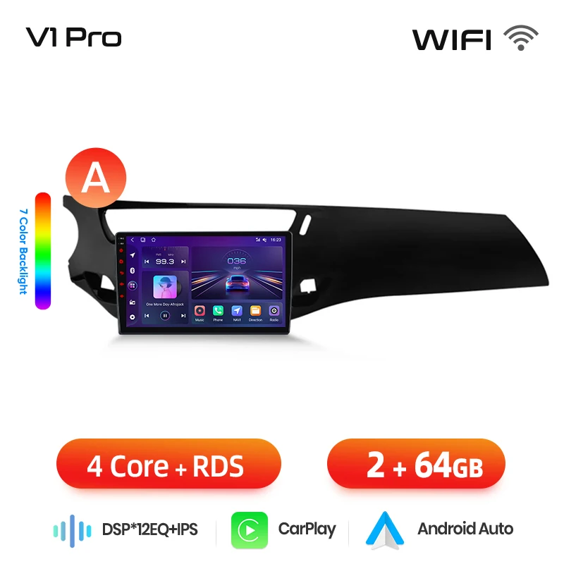 Junsun Wireless CarPlay Android Auto autoradio voor Citroen C3 Mk2 (A51) / DS 3 2009-2016 met ingebouwde koelventilator, Android GPS navigatie, multimediaspeler, WiFi, DSP, RDS, BT, SWC, IPS