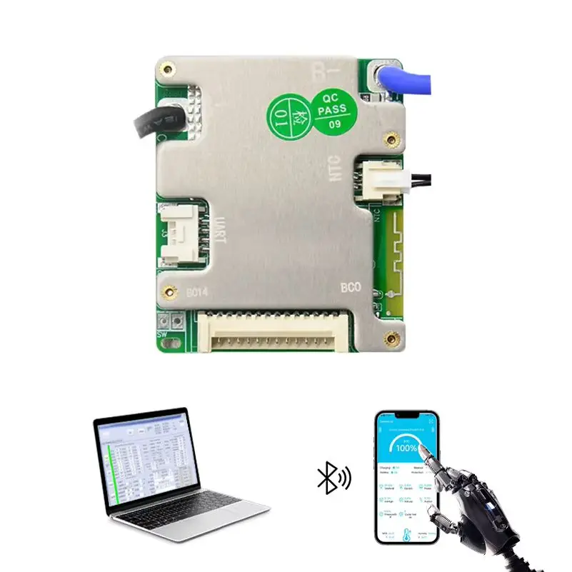 JBD BMS 24 فولت 36 فولت 48 فولت 20A الذروة المستمرة 60A 7s 8s 9s 10s 11s 12s 13s 14s BT APP uart ليثيوم أيون LFP بطارية لوحة التوازن الذكية