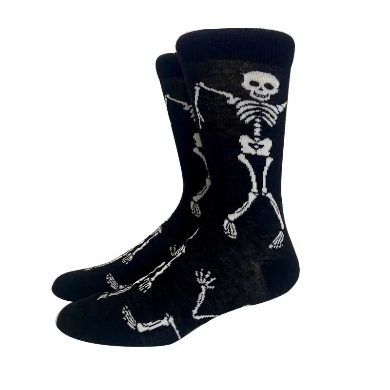 2024 New Winter Men Women Long Halloween Socks Cartoon Pumpkin Bat Scarecrow Skeleton Socks Fashion Harajuku Cosplay Funny Socks