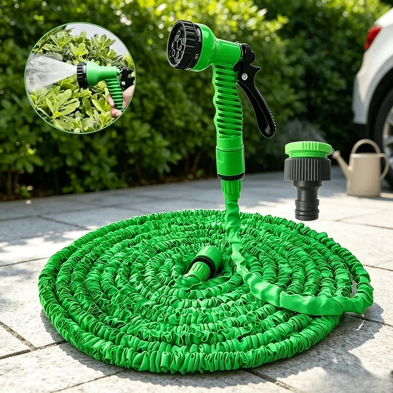 200FT Retractable Multi Functional Garden Hose, High Pressure Water Hose for Car Washing, Home Sprinkler & Garden Rinse