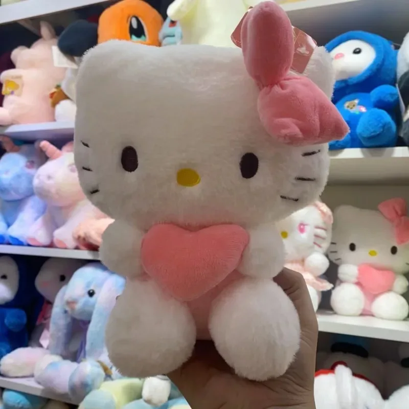 Sanrio hello kitty kuromi travesseiro kt brinquedo de pelúcia 22cm meninas macio brinquedos de pelúcia coração minha melodia cinnamoroll coisas boneca presentes