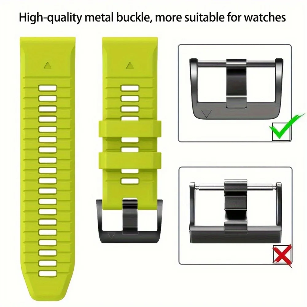 26mm 22mm Silicone Strap For Garmin Fenix 7X 7 Pro Solar/6X 6 Sapphire 5 5X Plus 3 3HR/Epix HR Venu SQ 2 3 QuickFit Watch Band view 4