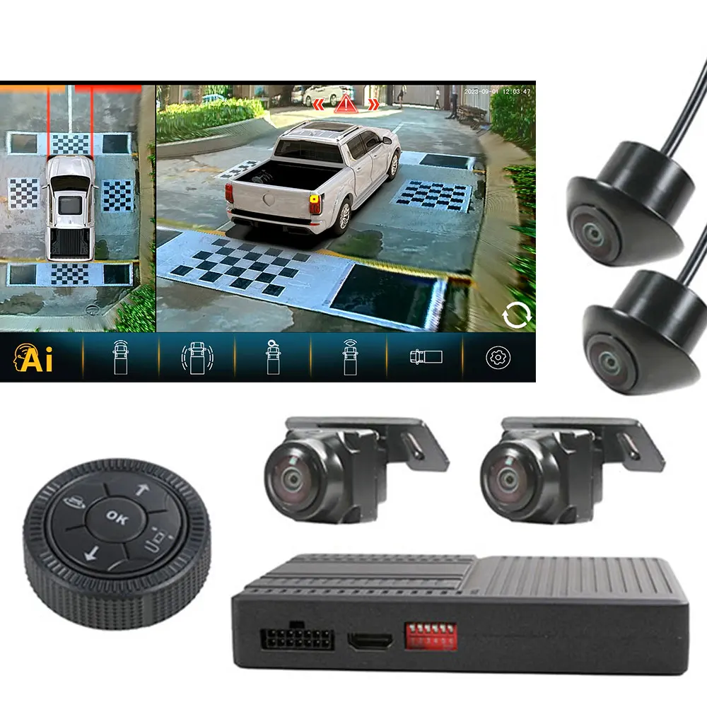 Fit For Silver Pickup 3d 1080p New Ai Car 360 Degree Camera Around View System With Super Night Vision
