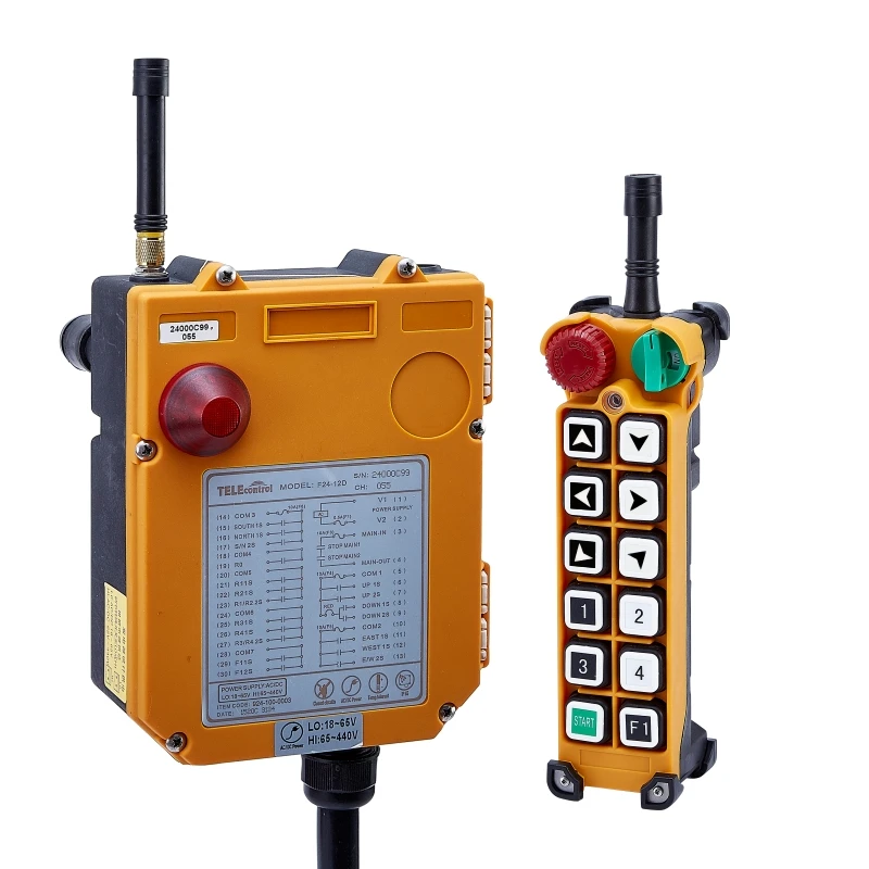Single/Dual speed F24-12S F24-12D Wireless Industria Radio Remote Control Transmitter+Receiver Hoist Crane 12 Keys