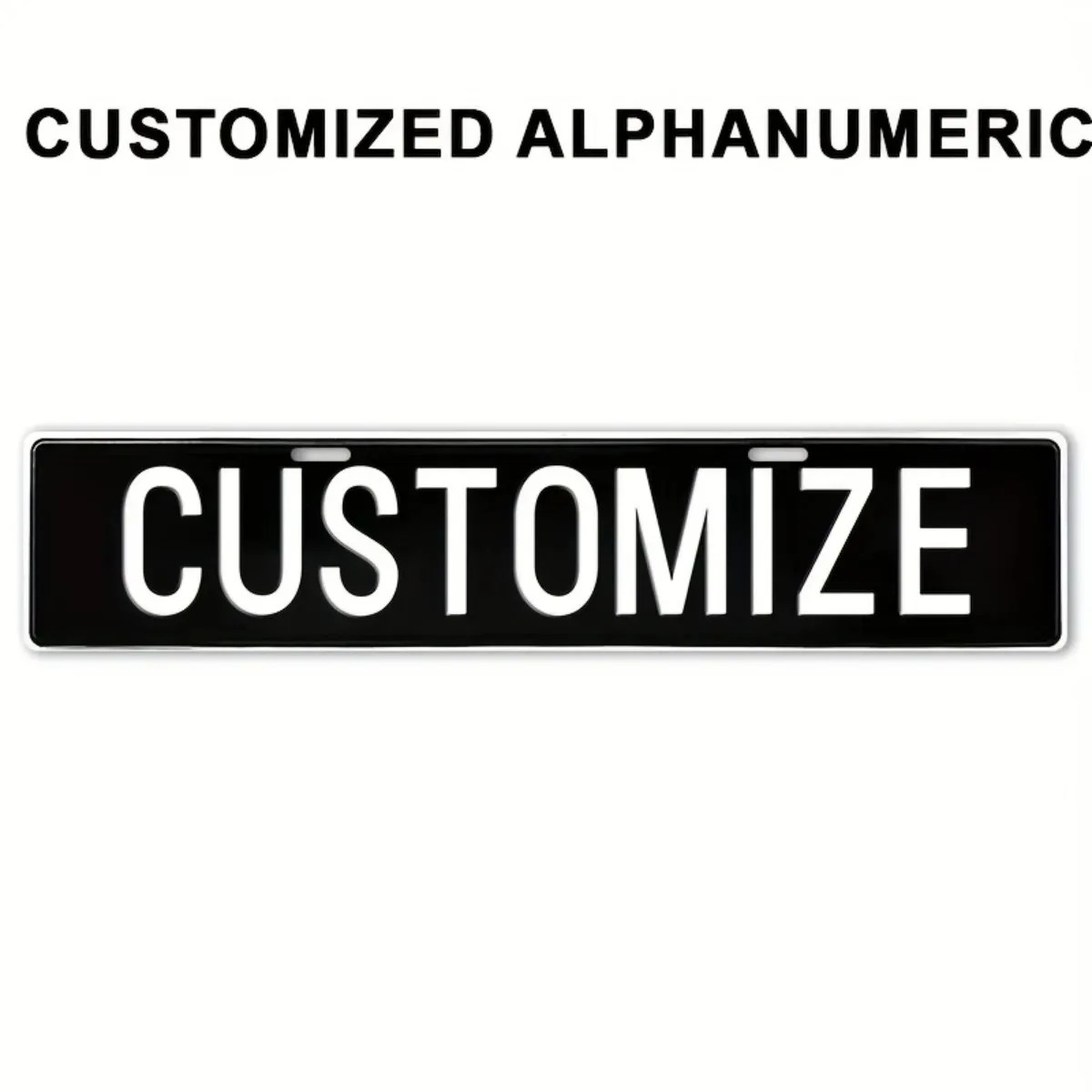 Vintage-Nummernschild aus Metall mit individuellem Text, 40 x 10 cm – personalisiertes 2D-Flachschild für Auto/Zuhause/Wanddekoration, anpassbares dekoratives Schild